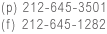 (p)212-645-3501 : (f)212-645-1282